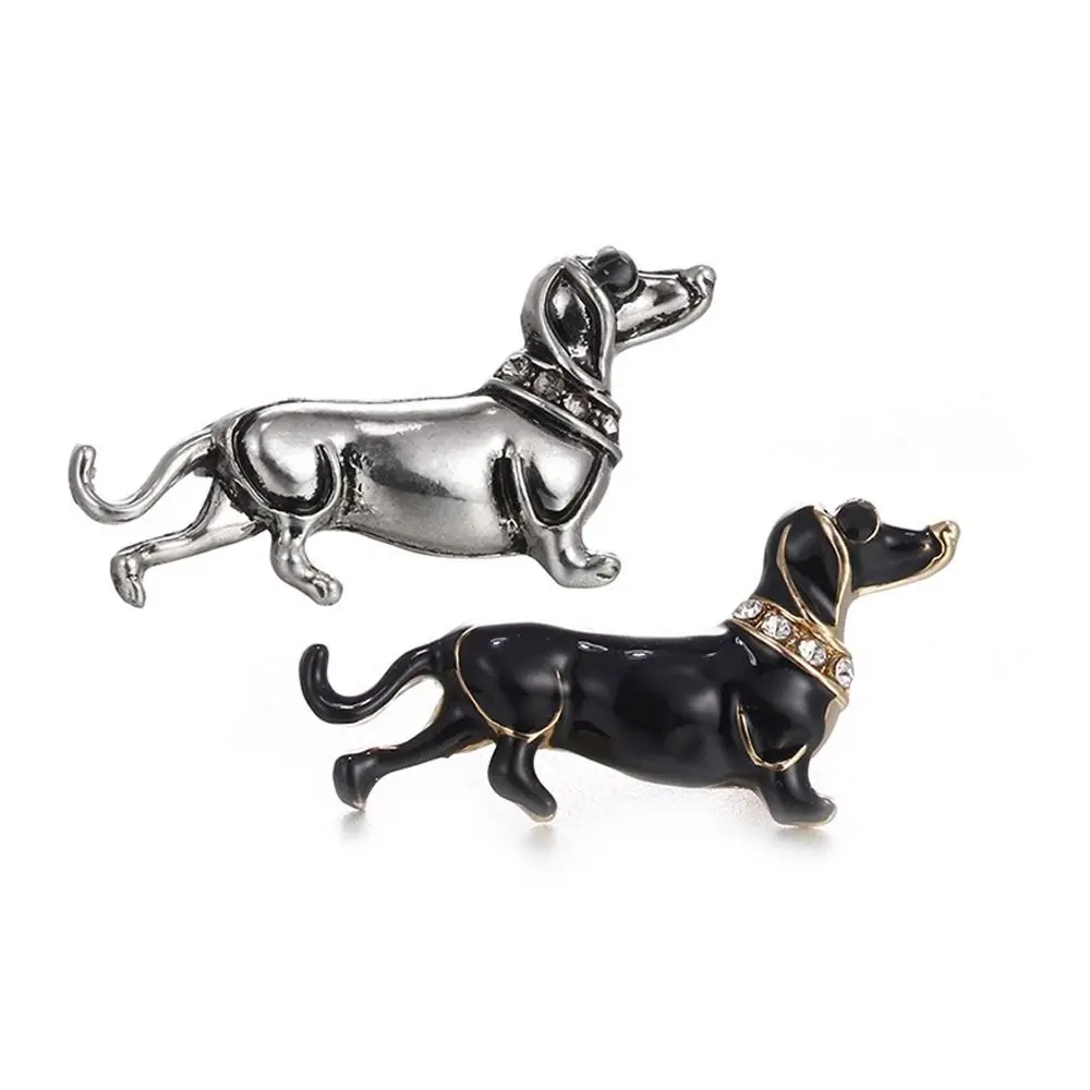 Suit Accessory Animal Girl Gift Rhinestone Niche Design Fashion Jewelry Women Brooch Clothing Accessory Dachshund Dog Brooch