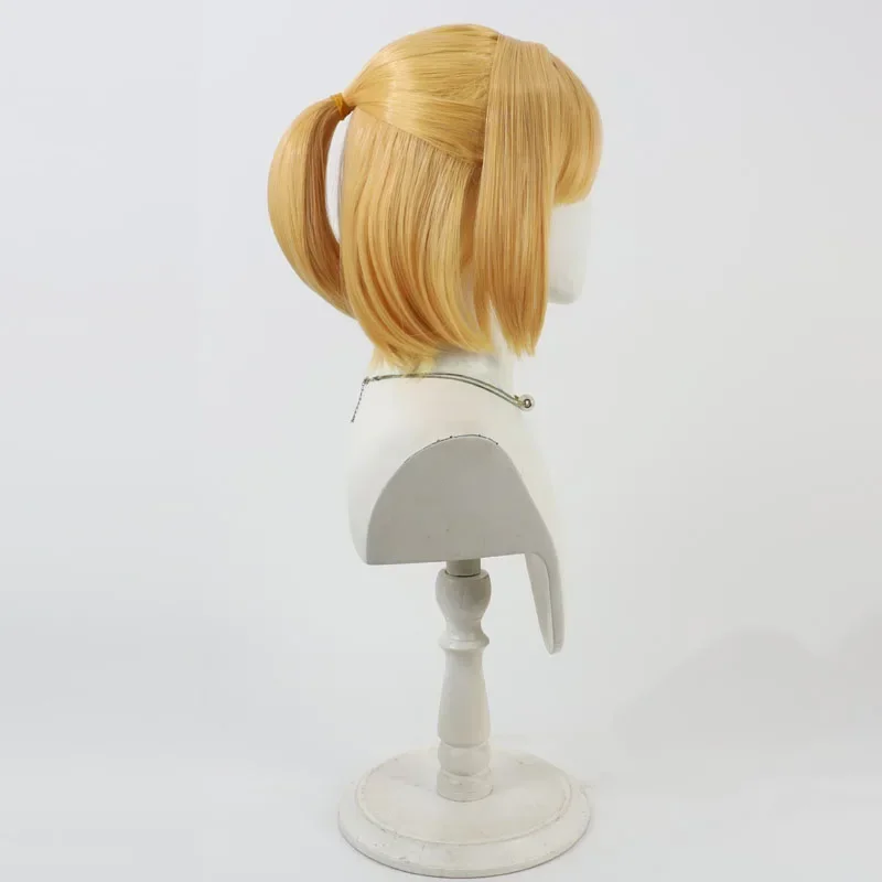 Synthetic Hair Luluca Cosplay Wigs Compass: Combat Providence Analysis System Luluca 30cm Blonde Bobo Wig Heat Resistant