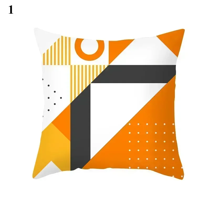 Retro Orange Color Throw Pillow Case Mid Century Geometric Cushion Covers for Home Sofa Chair Decorative Pillowcases 35/40/45CM