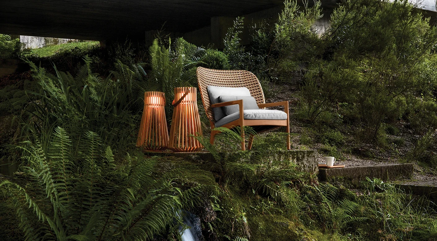 

furniture Retro outdoor furniture garden high back rattan wicker weaving teak wood leisure lounge chair patio sun project