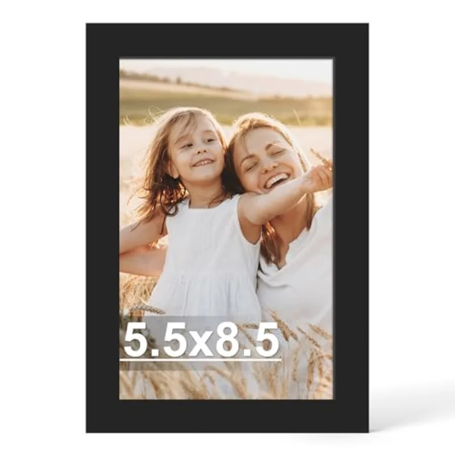 

5.5 x 8.5 Diploma Frame, Made of Real Glass and Wooden Frame, Horizontal and Vertical Display for Wall or Tabletop,1 Pack