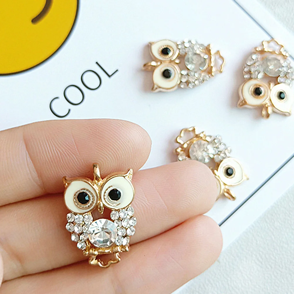 

10 Pcs Jewlery DIY Pendant Charms Delicate Gilded Owl Jewelry Making Pendants Golden