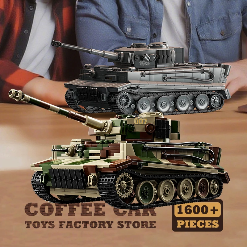 

Military Building Blocks 1:28 Tank Assembly Model Germany Panzer MOC Bricks WWII Army Armored Vehicle STEM Toys Christmas Gifts