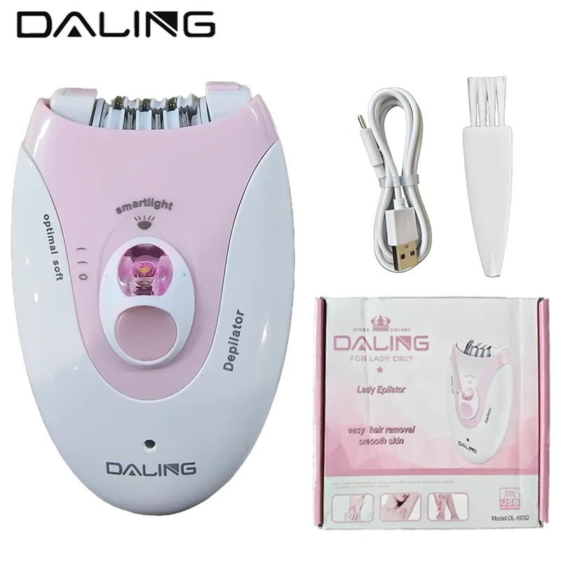 DALING DL-6032 Ladies' electric hair remover - USB rechargeable, stainless steel blade, suitable for underarm and private areas