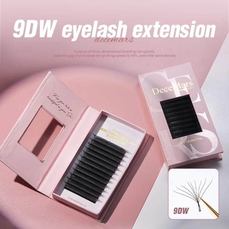 9D Big Flower Dense Roots - W Shaped Eyelash Extension (12line/Tray)