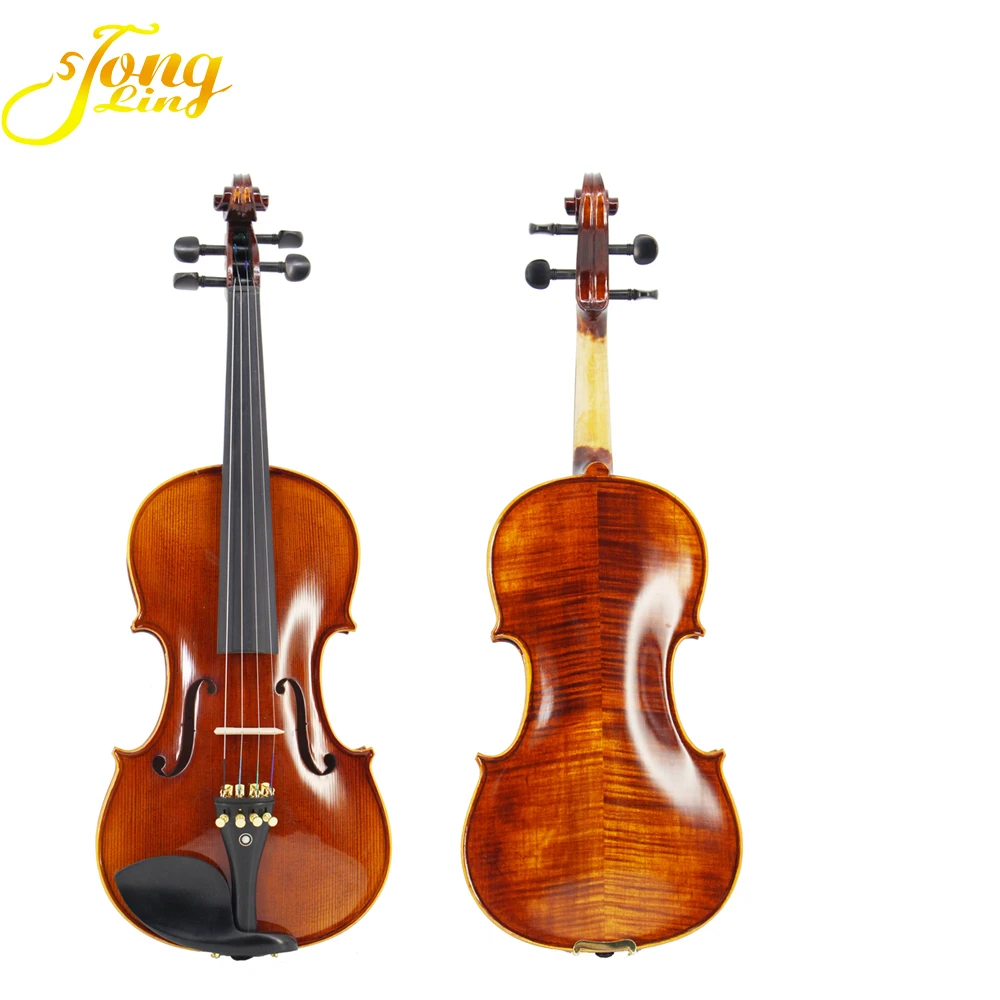 

Wholesale Natural Flame Violin High Quality With Ebony Parts Violin