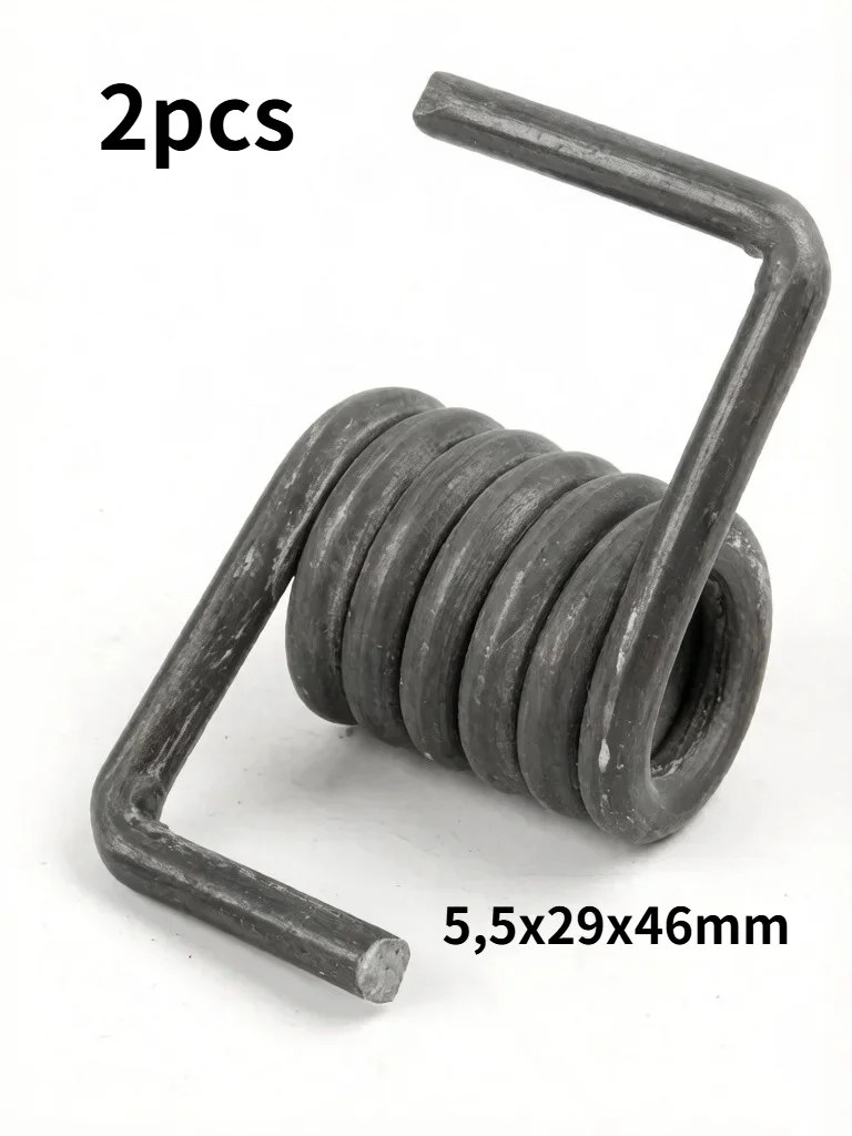 Resorte de torsión de acero con doble gancho, resorte heteromórfico giratorio para máquina cortadora, 5,5x29x46mm, 2 uds.