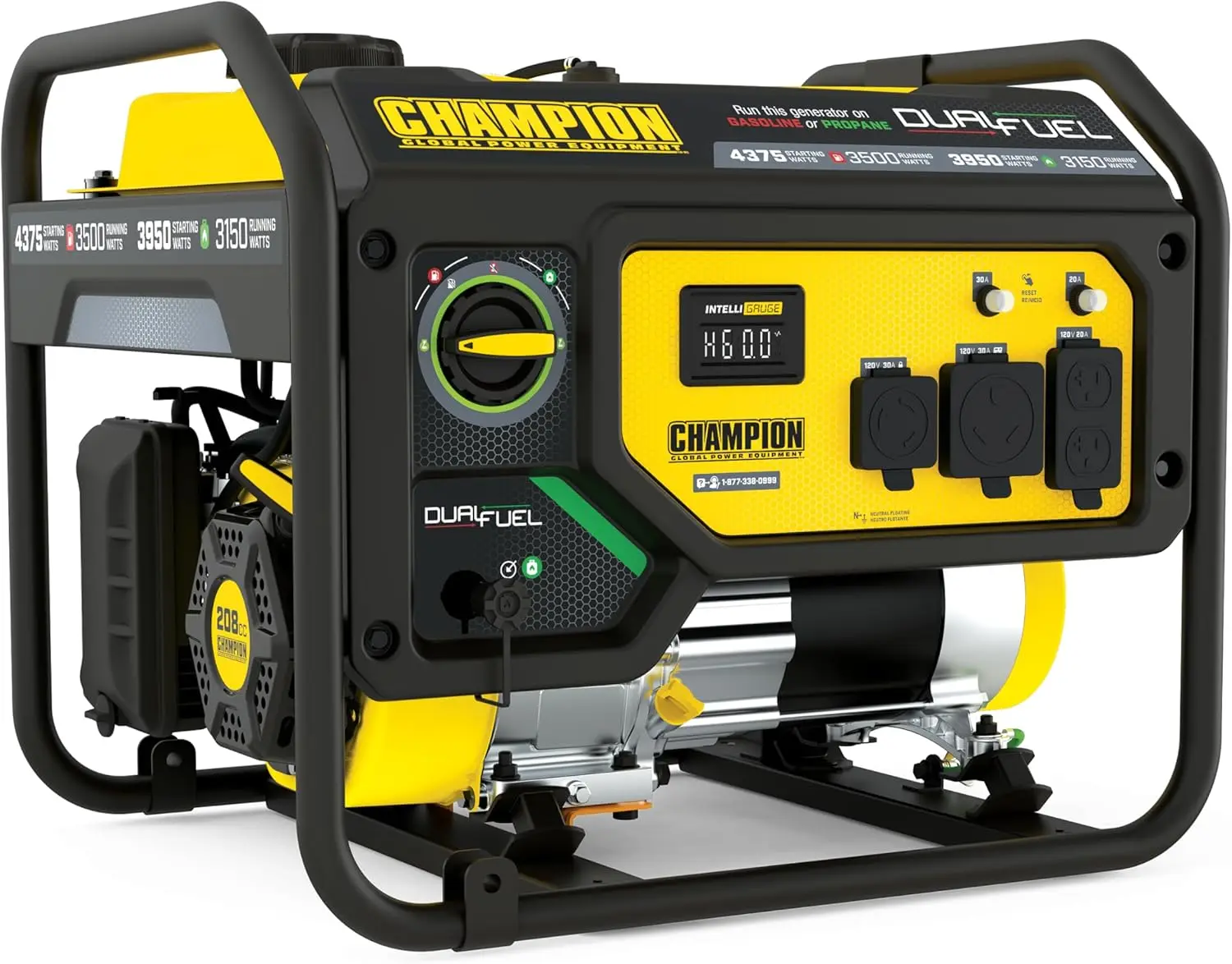

4375-Watt Dual Fuel RV Ready Portable Generator with CO Shield
