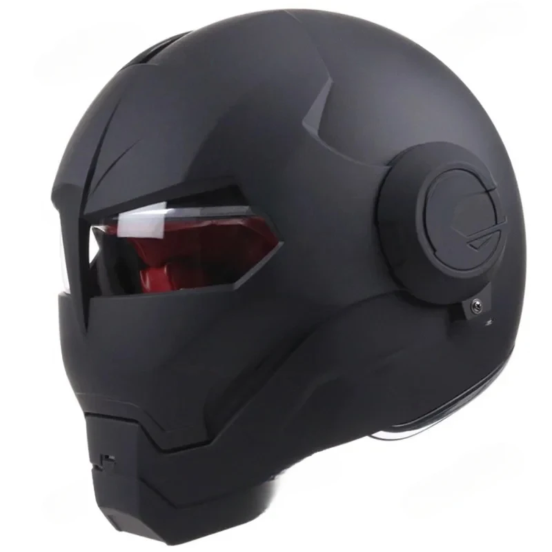 Motorcycle Helmet Personality Cool Iron Man Full Helmet, Retro  Transformers Face Helmet