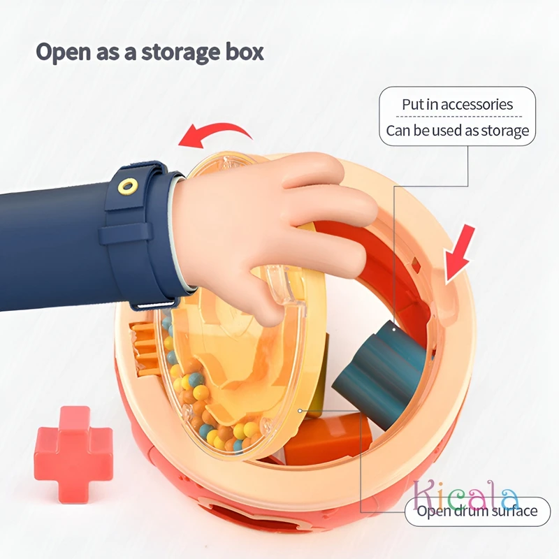 Baby Drum Colorful Rolling Drum Musical Instrument Toy Toddler Educational Percussion Kit for Boys and Girls Musical Instrument