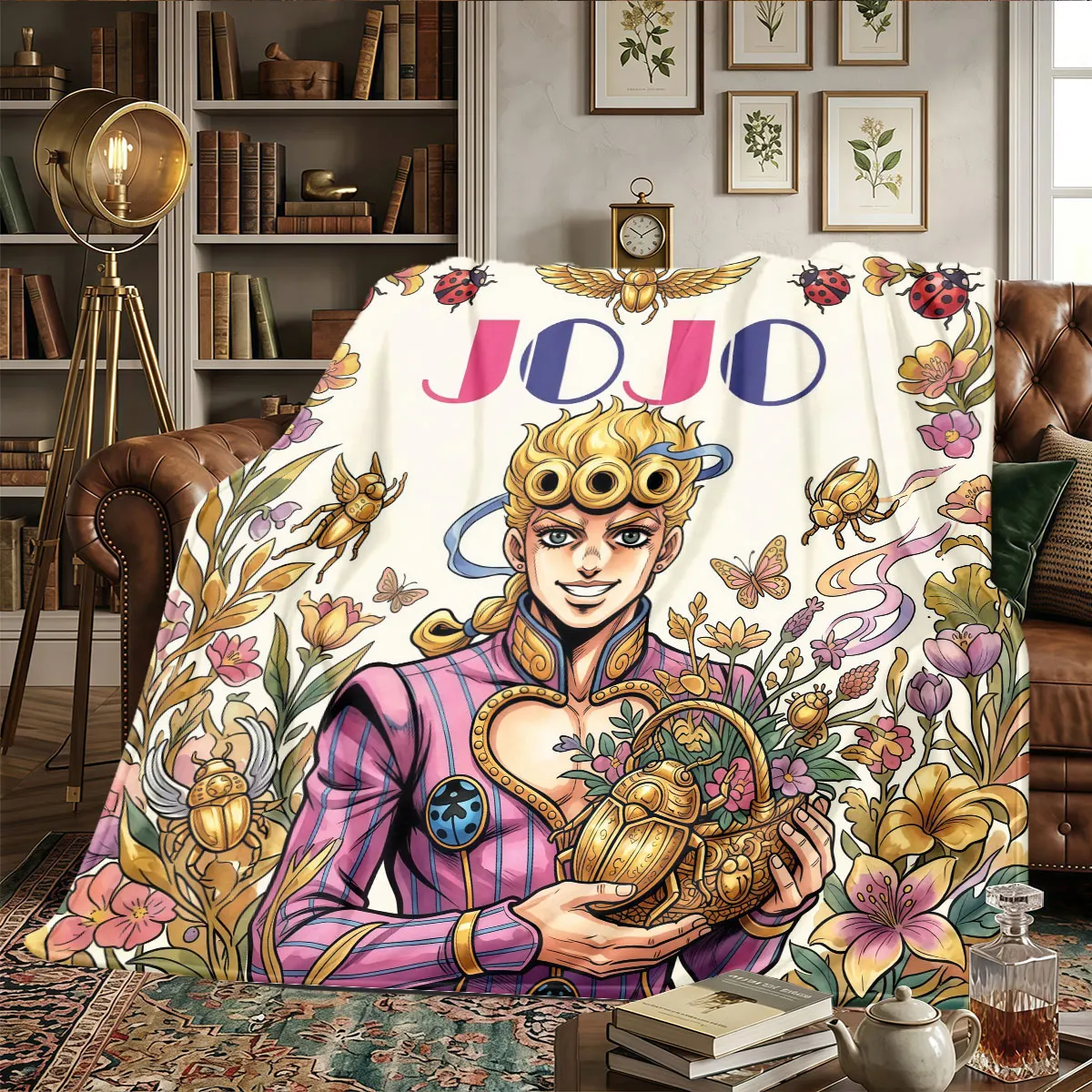 JoJos Bizarre Adventure Patterns Home Blanket High quality All Seasons for Home Decor Beds Warmth Comfort Halloween Gifts -HE48