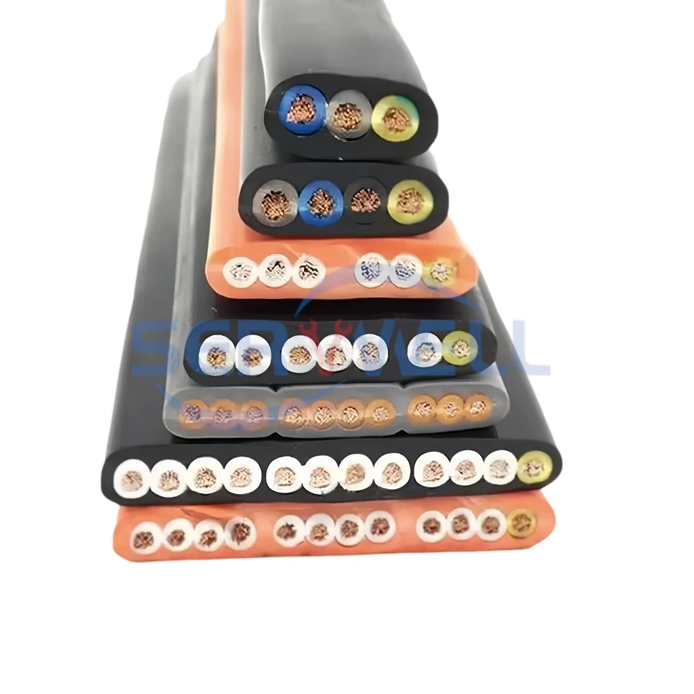 1meter Driving Fat Cable Crane TVVB Retractable Elevator Lifter PowerCable 2/3/4/5/6/7/8/9/10/11/12 Core 0.5-4mm2 Color Randomly