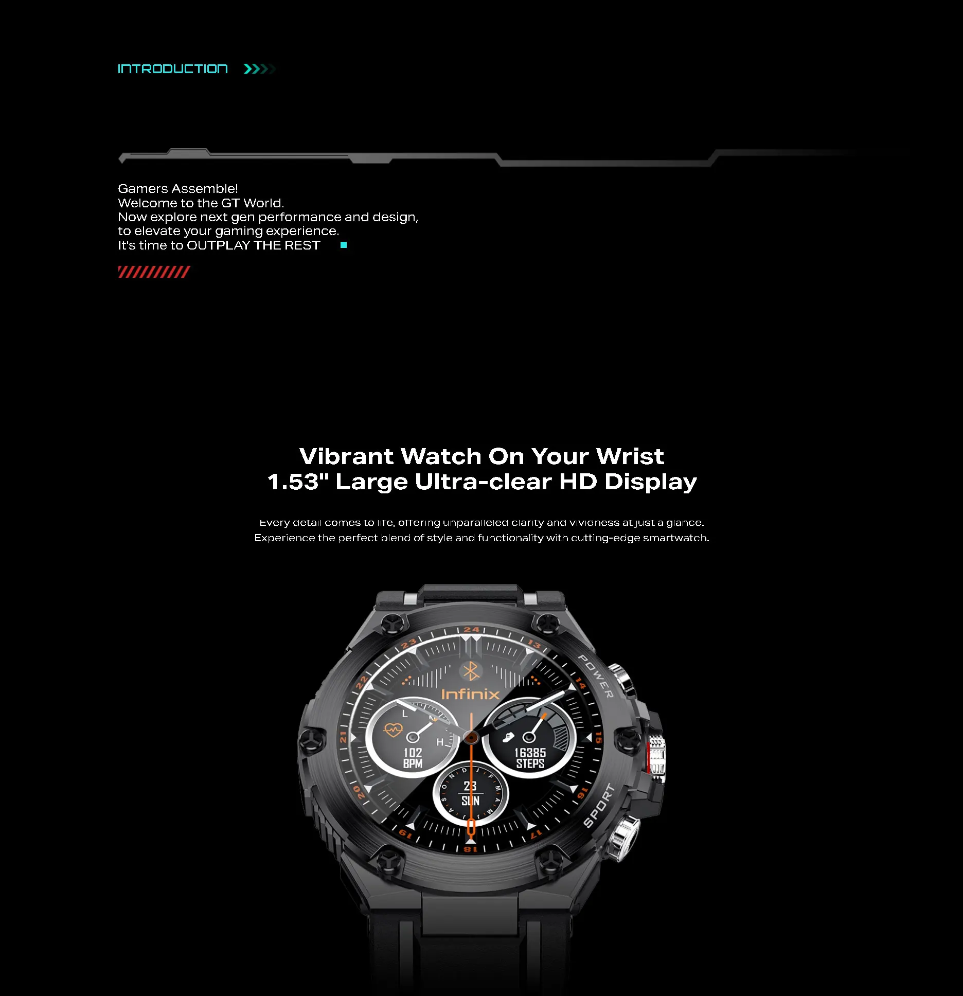 Infinix XWatch 3GT XW3GT رمادي عميق الاتحاد الأوروبي Smartwatch للجنسين اللياقة البدنية النشاط المقتفي مراقب معدل ضربات القلب مقاوم للماء