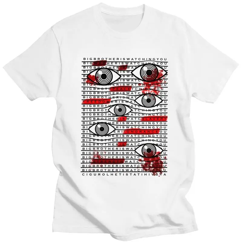 1984 George Orwell Big Brother T Shirts Unisex Short Sleeve T-shirt Summer Casual Graphic Tee Tops 100% Cotton Slim Fit Clothes