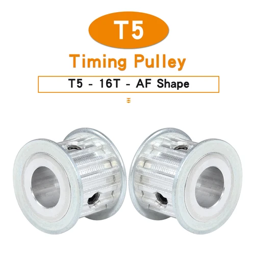 Imagen 1 del producto Polea de correa T5-16T tamaño 5/6/6.35/7/8/10/12/14mm, polea dentada, forma AF, dientes de paso 5 mm para T5 ancho 10/15mm, correa de distribución