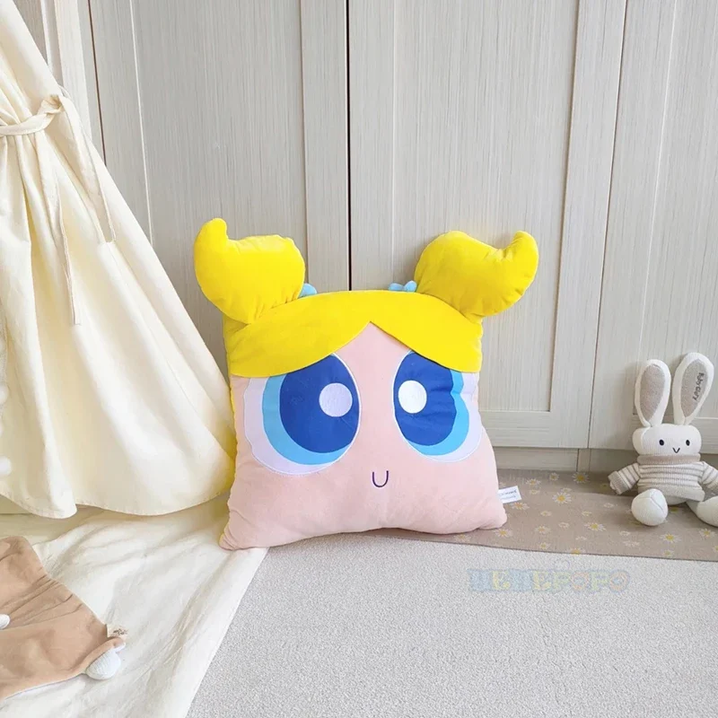 38cm Original Big Eyes Powerpuff Girls Plush Pillow Square Pillow Cute Sofa Cushion Living Room Office Gift