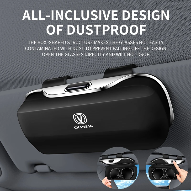 Car Visor Sunglasses Glasses Case Clip Box For Changan CS35 Plus CS55 PLUS CS75 PLUS Eado UNI-T UNI-K 2024 LOGO Car Accessories