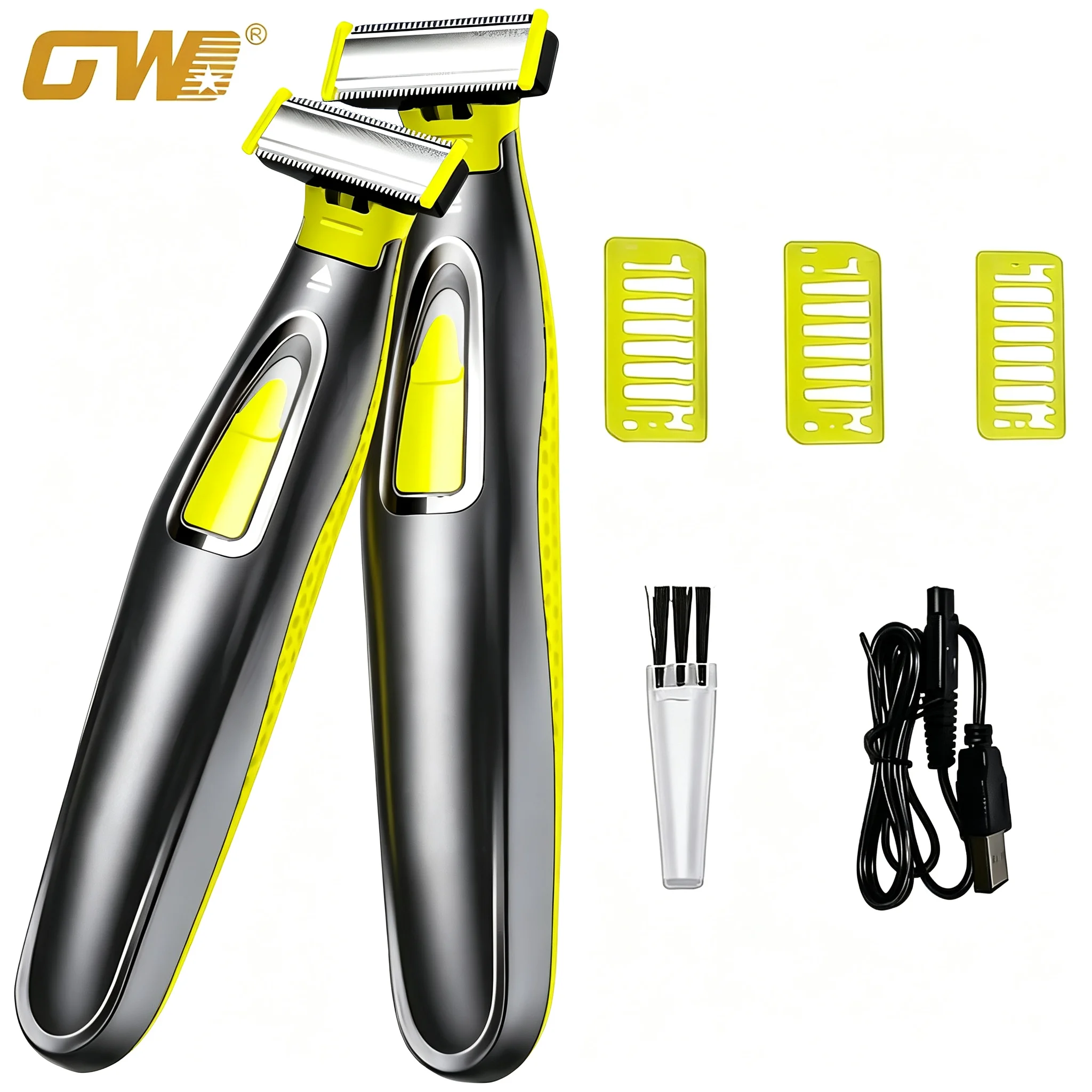 GW-9866 Men's Electric Body Hair Trimmer, Suitable for Whole Body, Private Area Hair Shaver, Rechargeable, Multiple Speed Settings, Painless and Quiet, Long-Lasting Battery, Trims Beard, Armpits, Chest, Back, and Leg Hair