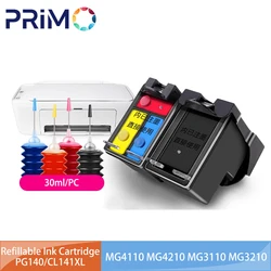 Canon、Pixma、PG-140XL、CL-141XL、pg140、cl141、mg3110、mg3210、mg3510、mg2210、mg2580、mg4110、mx474用の詰め替え可能なインクカートリッジ