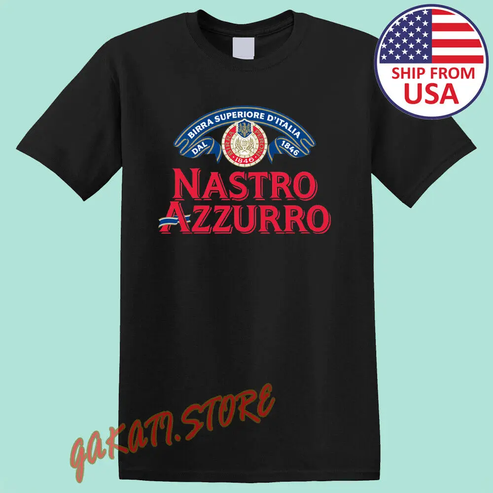 Peroni Nastro Azzurro Men's Black T-Shirt Size S-5XL