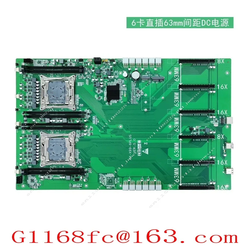 Dual X99 in-line 6 Graphics Card GPU Artificial Intelligence AI Model Training Calculation Supercomputer Desktop Main Board