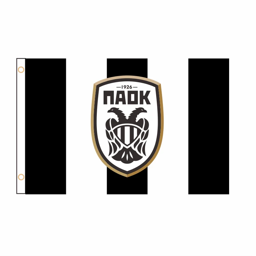 Paok – bannière de drapeaux d'extérieur, bannière de célébrations, 2ft * 3ft 3ft * 5ft, QZ-225