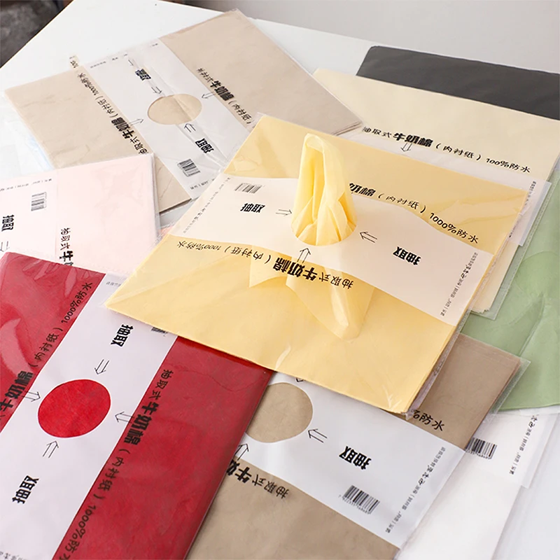 40Pcs/set 30*30cm Solid Color Floral Bouquet Packaging Materials Extractable Milk Cotton Paper Flower Wrapping Liner Paper