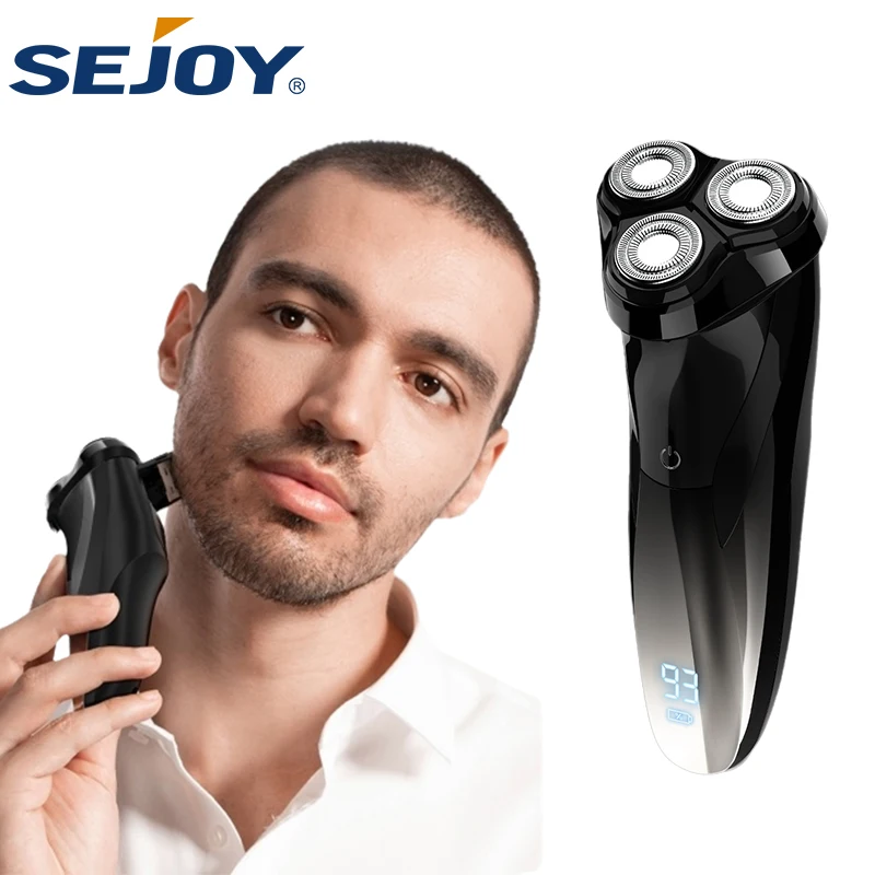 Sejoy Electric Shaver For Men Wet & Dry Electric Razor Shaving Machines With Pop Up Trimmer For Travel Home Rechargeable Trimmer