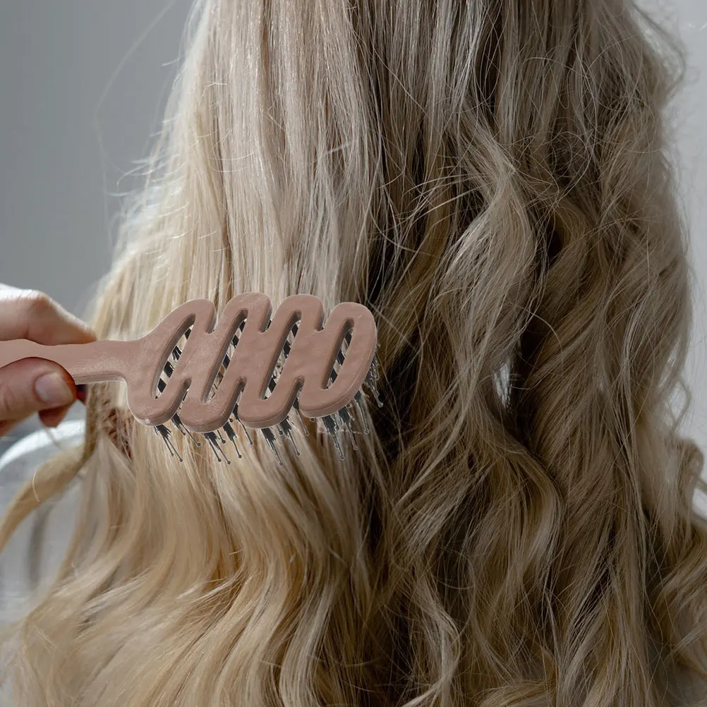

2pcs Hair Comb Portable Scalp Massage Volume Vented Brush Detangler For Dry Hair Travel Beauty Boar Bristle Wide Tooth Durable