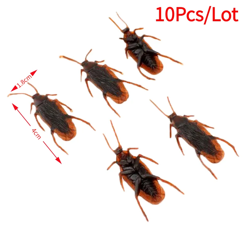 10Pcs/Lot Simulation Fake Rubber Cockroach Funny Toy Special Lifelike Model