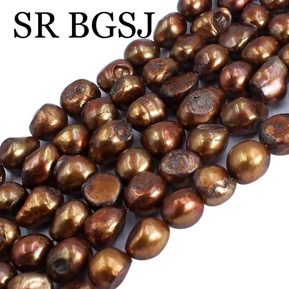 11-12mm Brown Natural Baroque Beads Bulk Nuggets Freshwater Potato Button Coin Pearls For Jewelry Accessories Making 14