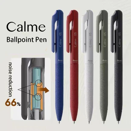 

1pc Pentel Calme 0.5mm Mute Press Ballpoint Pen Single Color Medium Oil Pen Japanese Stationery School Supplies