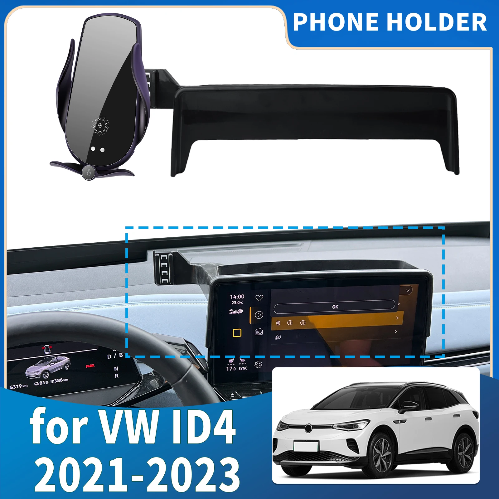 

fit for VW ID4 ID.4 2021 2022 2023 Integrated Screen Mount Phone Holder Mount Car accessoires