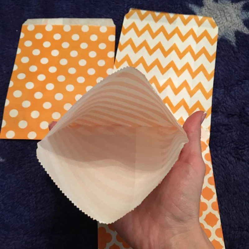25pcs Multicolor Paper Bag Food Packaging Bag Guest Gift Bag Wedding Birthday Party Candy Bag Baby Shower Gender Reveal Gift Bag