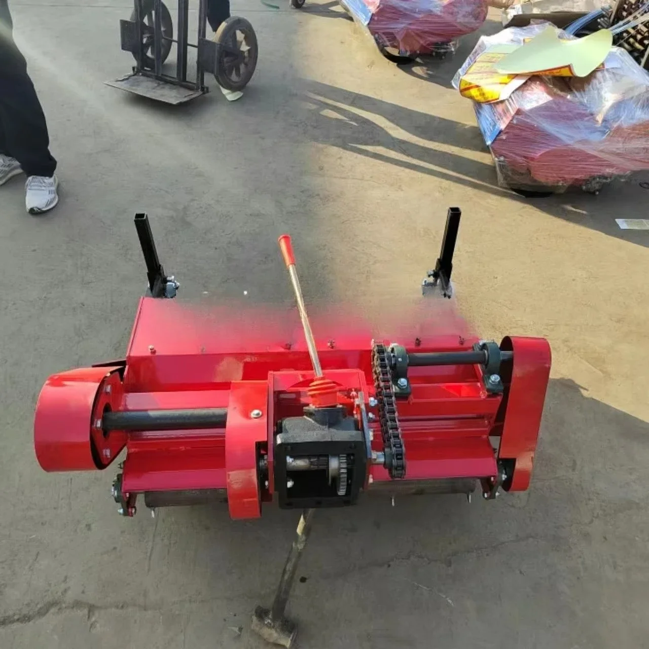 Hand-guided tractor return attachment