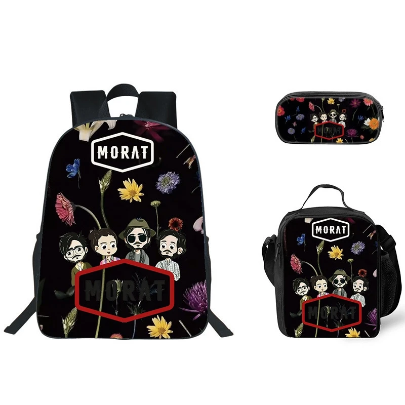 

40cm Morats Music Inspired School Backpack Large Capacity Pencil Case Lunch Bag For Kids Teens Back To School Gift
