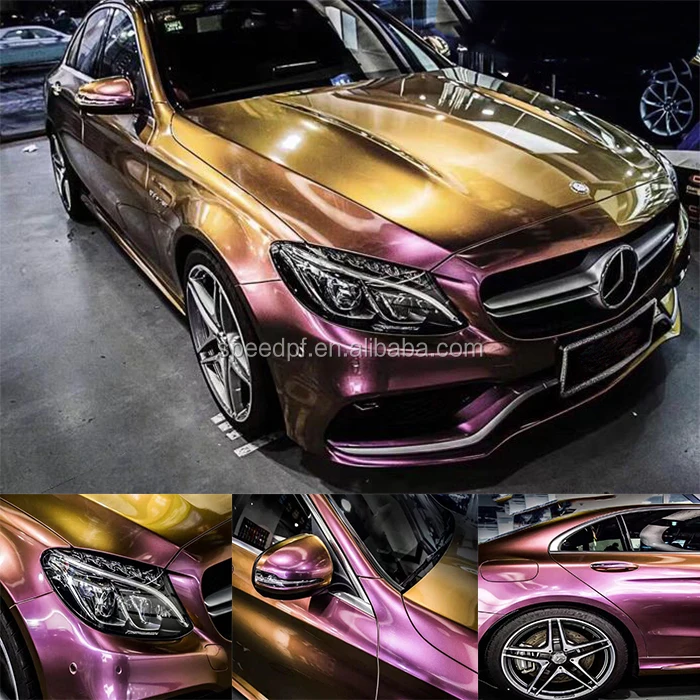 Promo Panas Stiker Vinyl Bodi Mobil Hijau Metalik Glitter Berlian Bunglon Premium Film Hitam