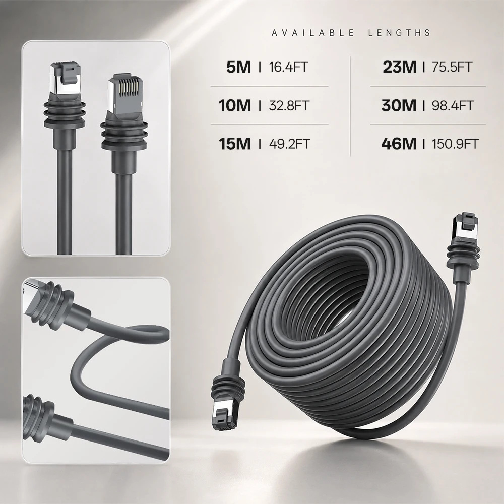 

Starlink Gen 3 Mini Ethernet Cable Outdoor Waterproof Replacement Cord Single Shielded for Starlink Dish to Router Connection