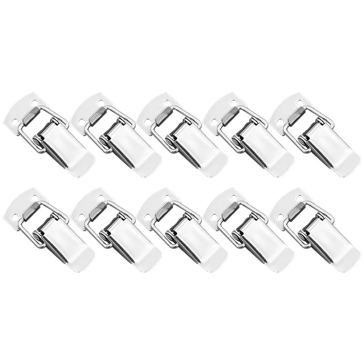 

10pcs Stainless Steel Lock Cupboard Cabinet Box Toggle Hasp Latch Spring Loaded Buckle Easy Install Home Office Shop Durability