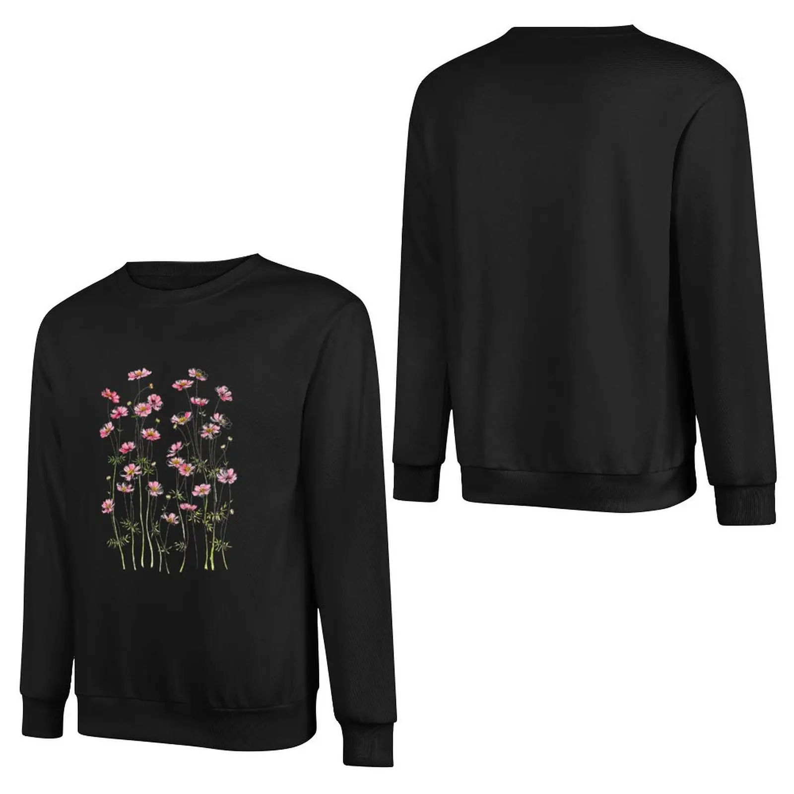 Pink Cosmos Flowers Pullover Hoodie fashion men streetwear men men's sweat-shirt set sweatshirts men