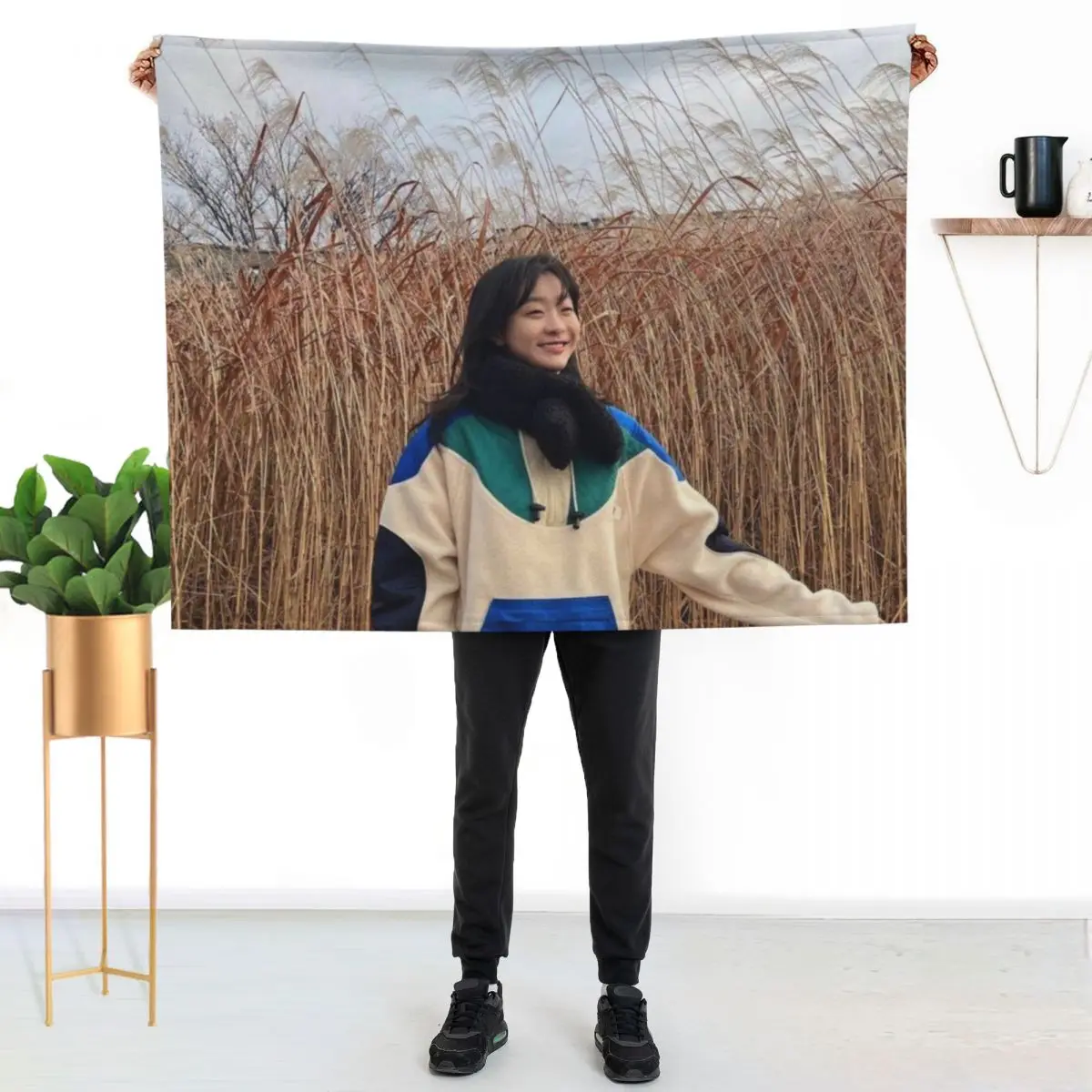 kook yeon su kim dami Throw Blanket For Decorative Sofa Thermal Loose Retros Decorative Throw warm for winter Blankets