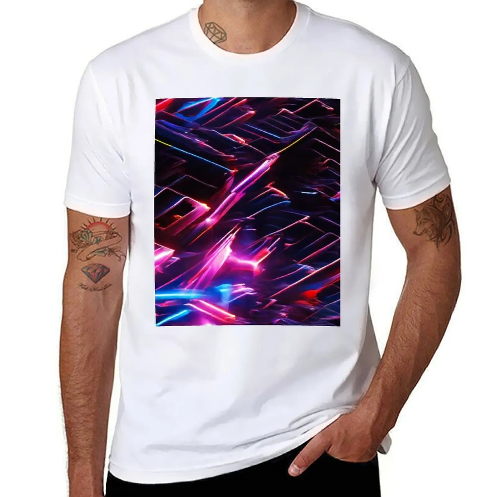 

Neon Abstract 10 T-Shirt t shirt man casual cotton t shirt man T-Shirt