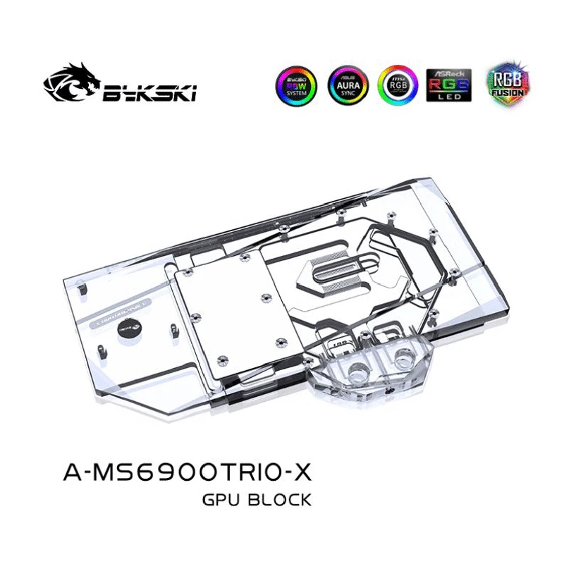 Imagem -03 - Bykski-bloco de Água Gpu para Msi rx 6800 6900 6950 xt Gaming x Trio Placa de Vídeo Radiador de Cobre Rgb Sync A-ms6900trio-x