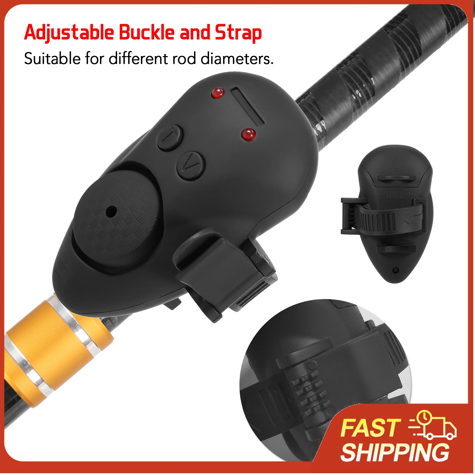 LIXADA Fishing Bait Alarm Set Portable Case Fishing Bait Alert Set Luminous Fishing Bait Indicator Digital Fishing Alert Kit