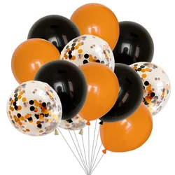 15pcs Halloween Balloon Orange Black Latex Confetti Balloons Halloween Party Decor Supplies Shop Bar Halloween Decoration Balls