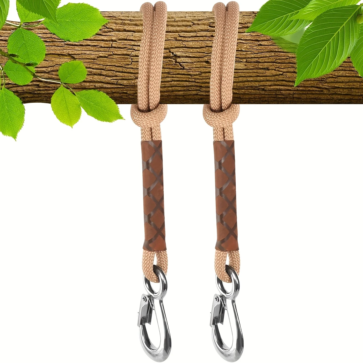 2 Stück 60cm Hängemattenseil mit Verriegelungsschlaufe, Aufhängungssystem, Hängemattenschaukel-Seil, Verstellbares Seil für Schaukeln