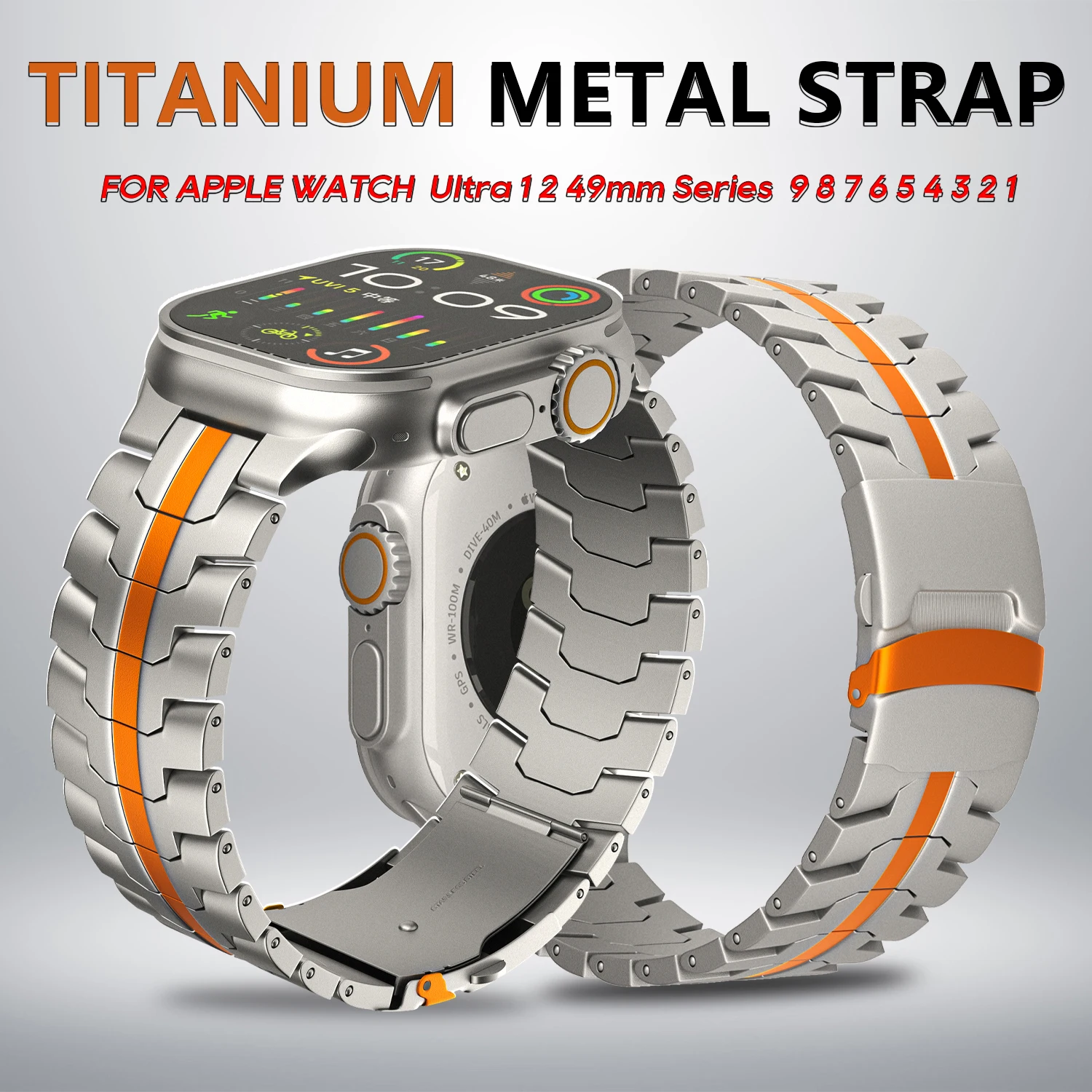 

Titanium Strap For Apple Watch Band 45mm Ultra 49mm 41mm 44mm Watch Strap Stainless Steel Bracelet For Iwatch Series 9 8 7 6 5 4