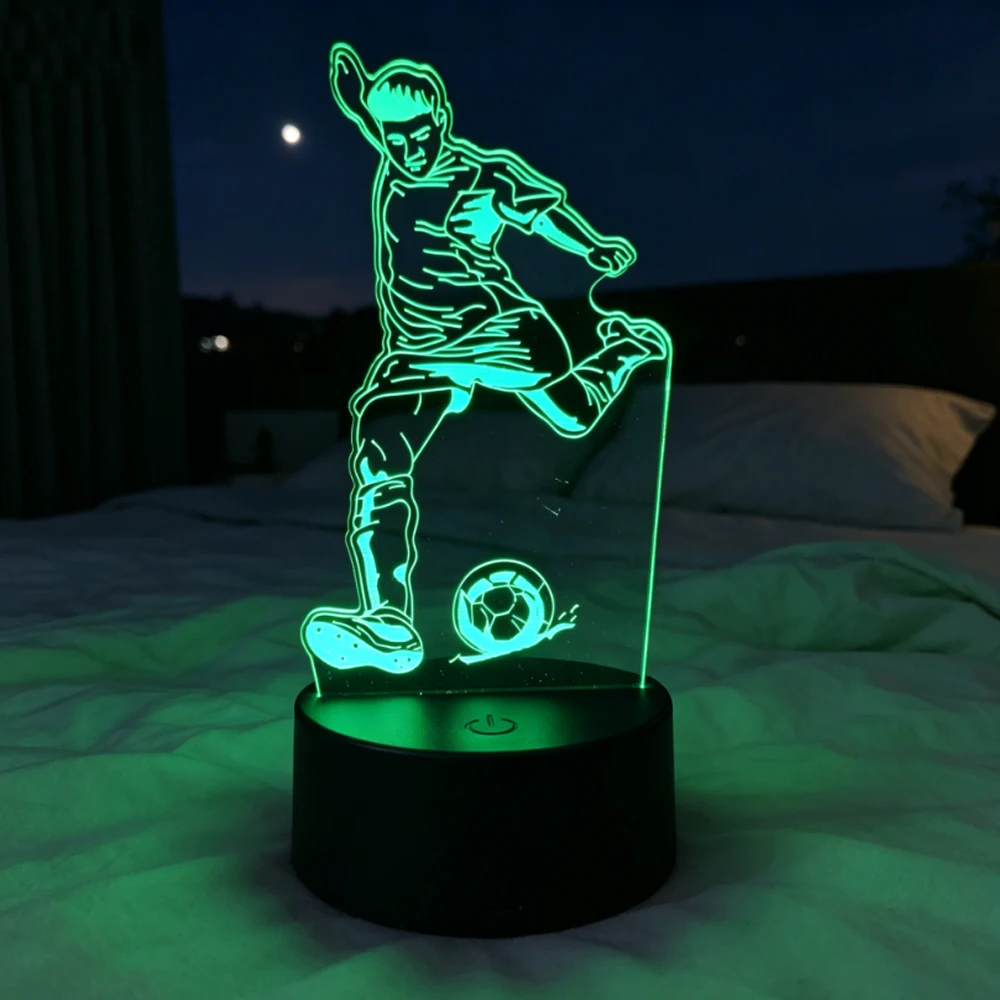 Footballer Lionel Messi 3D Acrylic Night Light 7 Color Gradient Dimmable Night Light Room Decoration Fan's Gift Christmas Gift - view 5