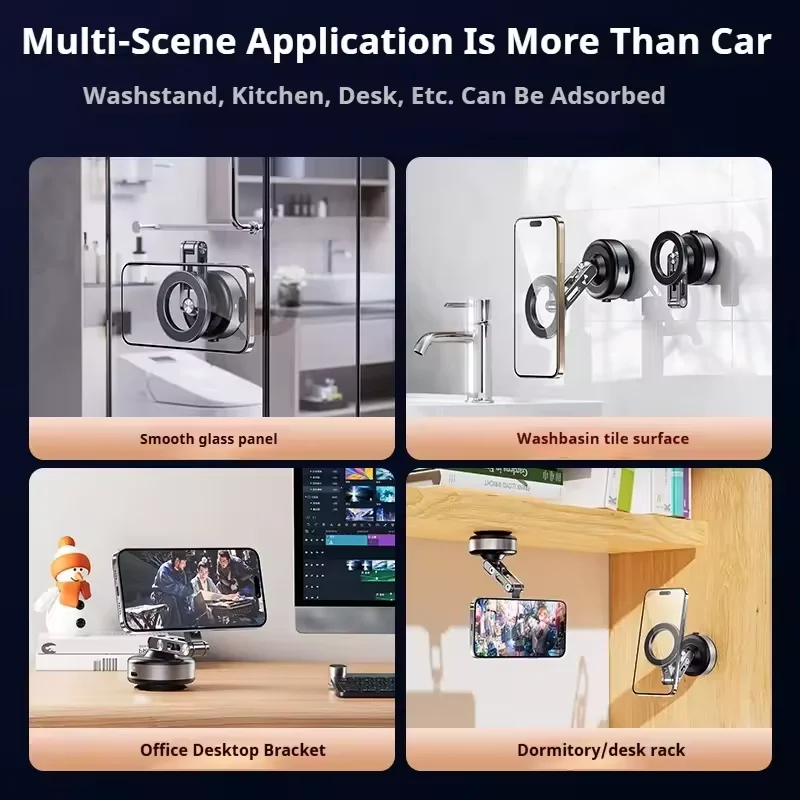 New X93 Magnetic Car Phone Holder 360 degree Rotation Vacuum Adsorption Strong Suction Holder for Mobile Phone Car Bracket image 6