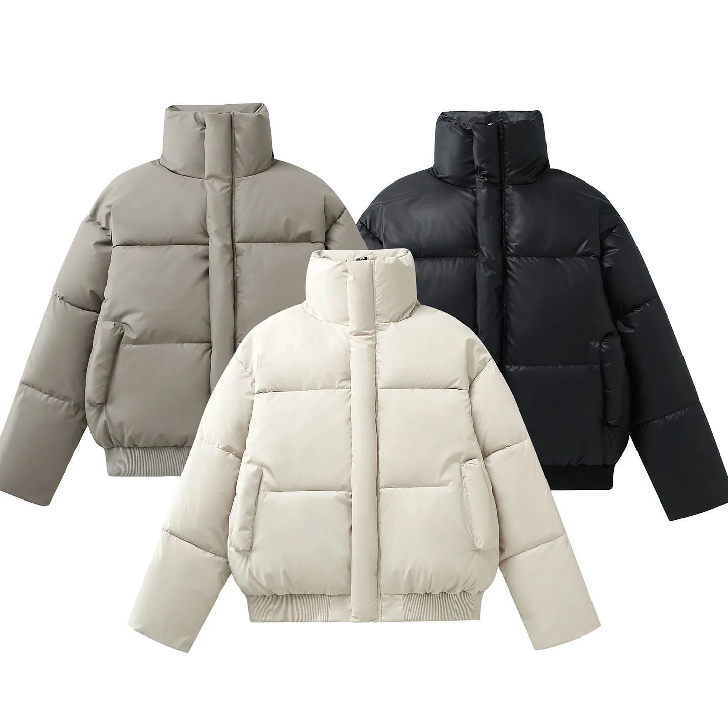 

Новинка 2025 года, американское хлопковое джатовое пальто из искусственной кожи, свободное модное зимнее теплое хлопковое пальто с воротником-стойкой для молодежи